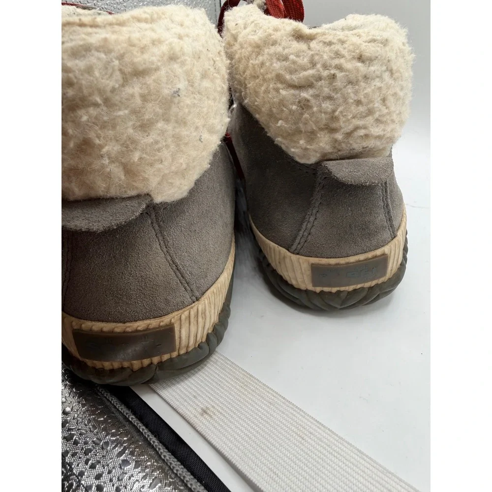 Sorel Out N About Plus Conquest Waterproof Grey Suede Boots NL3406-052 Womens 7